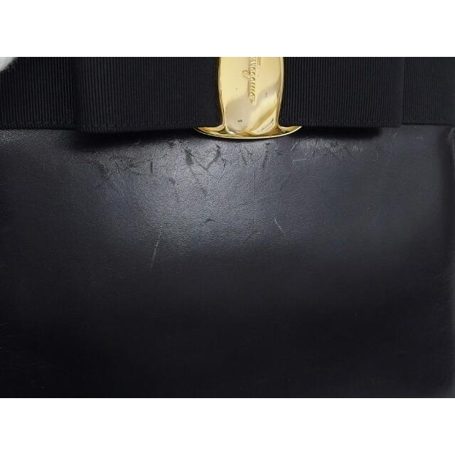■極美品■2way フェラガモ　ヴァラリボン　ショルダーバッグ　ブラック　レザー サルヴァトーレ・フェラガモ ヴァラ 2WAY ショルダーバッグ リボン 黒
