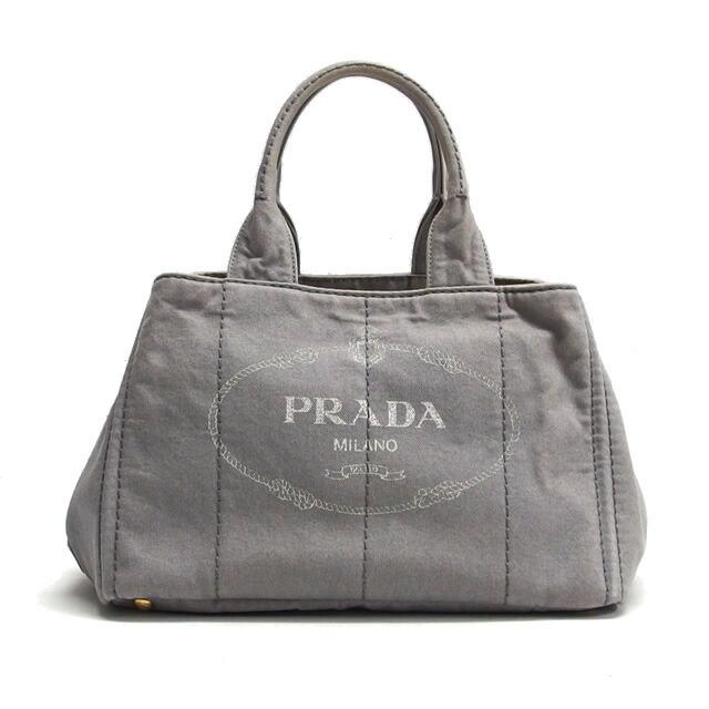 プラダ カナパトート Mサイズ ロゴ グレー[訳あり][20250709