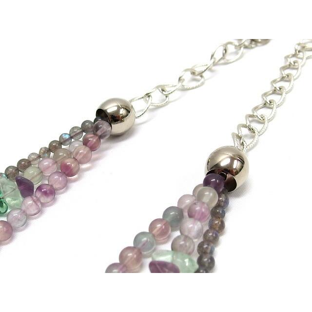 天然石 ネックレス フローライト ほたる石 ハンドメイド[20190626][y-1