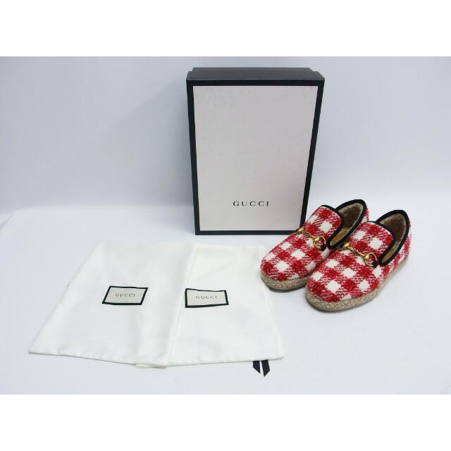 グッチ チェックローファー