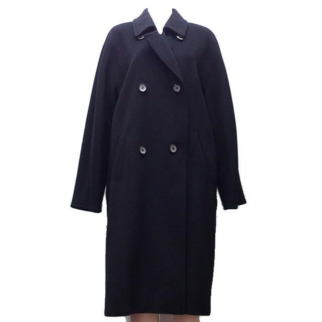 ★最終価格　MaxMara バージンウールコート マックスマーラ ロングコート バージンウール 黒 Lサイズ[20260113