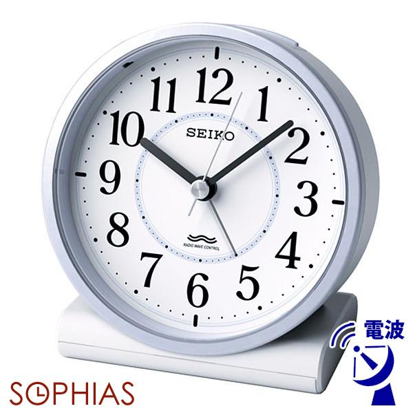 セイコー SEIKO 目覚まし時計 KR328L スタンダード 電波 めざまし時計 薄青パール 名入れ非対応品｜sophias-s