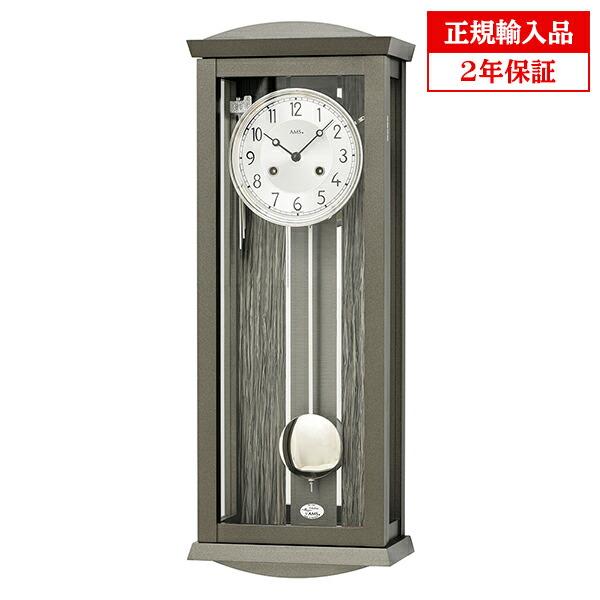 【ファッション通販】 木製機械式掛時計 2748 AMS アームス ドイツ 正規輸入品 チャイムつき 送料区分大 ダークグレー 掛け時計、壁掛け時計