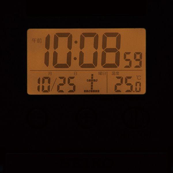 セイコー SEIKO 電波 デジタル時計 SQ772G トラベラ めざまし時計 トラベル 旅行用 ライト自動点灯タイプ 温度表示 名入れ｜sophias｜06