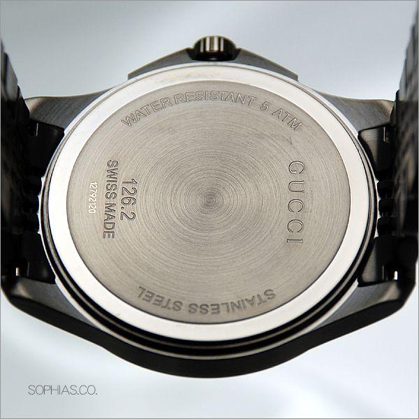 グッチ GUCCI 腕時計 YA126202 Ｇ タイムレス ブラック メンズ 長期保証8年付｜sophias｜05