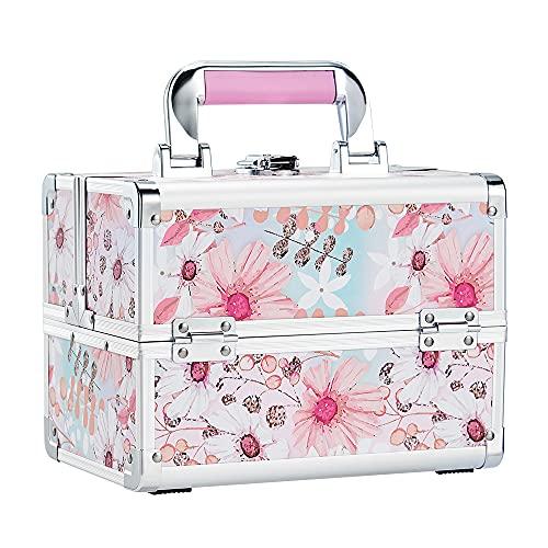 Hapilife メイクボックス 大容量 2段トレイ かわいい コスメボックス 