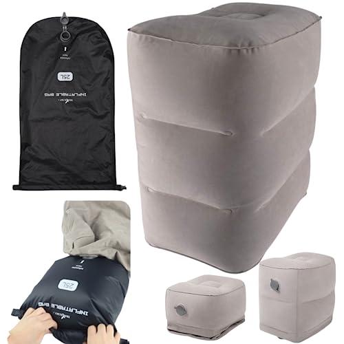 JON TORUDO フットレスト 【空気入れ最短40秒で完了】 飛行機 快適グッズ 足枕 空気入れ簡単 ポンプ不要 機内 エアークッション エアオッ の商品画像