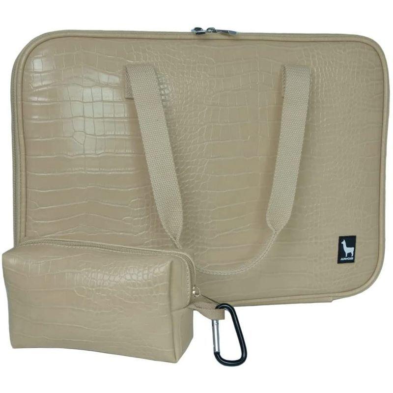 祝開店 大放出セール開催中 おしゃれ 16インチ 15 6インチ クロコ柄 肩掛けできるパソコンケース Case Alpa かわいい ベージュs ノートパソコンバッグ Windowsタブレットケース Captains Agency
