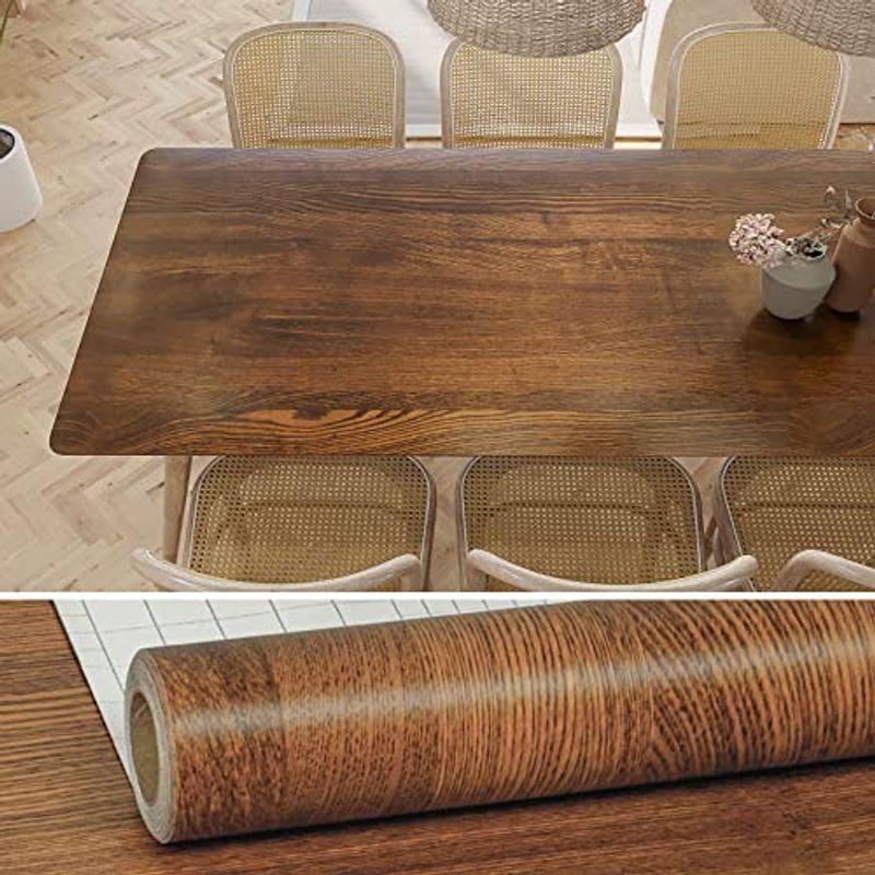 倉庫 壁紙シール はがせる 木目調 リメークシート 木目 ブラウン カッティングシート クロス おしゃれ チーク木目シール つや消し 40cmx3 Cisama Sc Gov Br