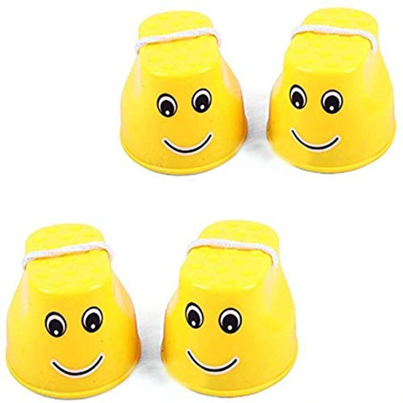 Utst パカポコ ポコ 竹馬 こども 大人 外遊び 公園 缶 ぽっくり 男の子 女の子 バランス トレーニング ゲーム 感覚 で イエロ 100 安い