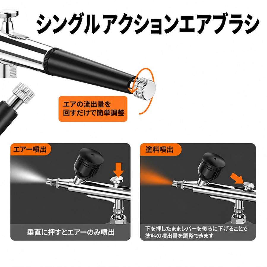 充電式エアブラシ セット エントリー モデル ダブルアクション ハンド