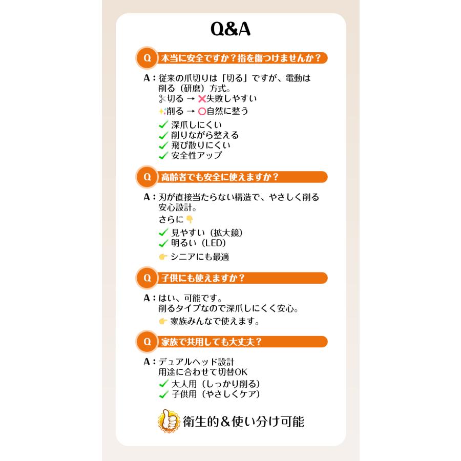 【3,680円→2,990円6時間限定】爪切り 電動 高齢者 足爪 介護 3倍拡大鏡 LEDライト 電動つめきり 赤ちゃん USB充電子供静音 2in1 爪磨き 爪やすり 爪ケア 父の日 |  | 19