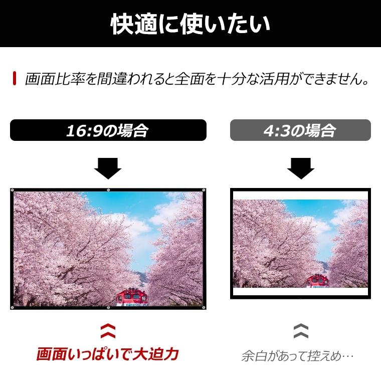 限定価格セール Soppy 公式ストア 店プロジェクタースクリーン 吊り下げ 家庭用 100インチ 84インチ 壁がけ式 16 9 持ち運び可能 床置き 簡単設置 プレゼン 会議 学校 ラッピング Redoriente Net