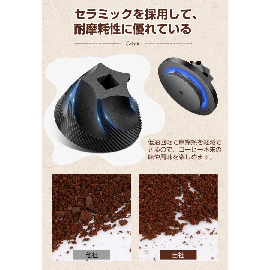 【4,280円→3,290円12時間特売】衛生法認証済 コーヒーミル 電動 臼式 コードレス 水洗い 小型 珈琲ミル セラミック刃 自動停止 お茶ミルグ ラインダー 母の日 | SOPPY | 09