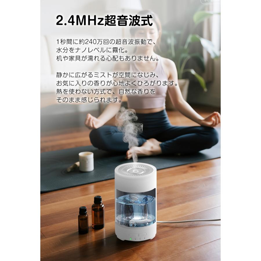 超音波アロマディフューザーと加湿器 2点セット 加湿器 おしゃれ 超音波式 アロマディフューザー 静音 小型 アロマ対応