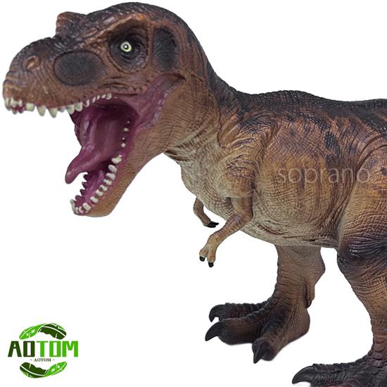 アオトモ 恐竜フィギュア ビニールモデル ティラノサウルス 茶 FK