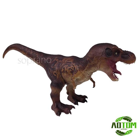アオトモ 恐竜フィギュア ビニールモデル ティラノサウルス 茶 FK