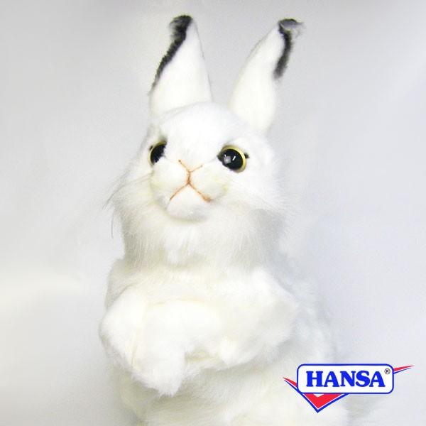 ポイント10倍 期間限定 HANSA ハンサ ぬいぐるみ 3313 白ウサギ ウサギ うさぎ 兎 リアル 動物｜soprano