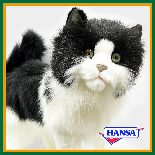 HANSA ハンサ ぬいぐるみ 4221 白黒ネコ 猫 ネコ シロクロネコ リアル 動物の画像