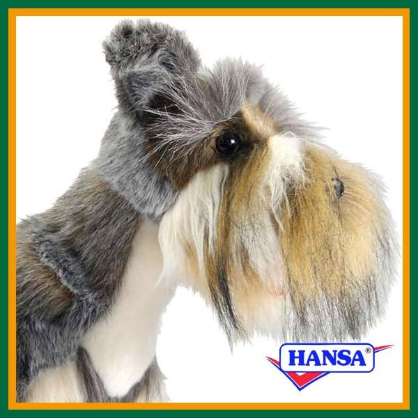 HANSA ハンサ ぬいぐるみ 5767 ミニチュアシュナウザー グレー 犬 イヌ リアル 動物