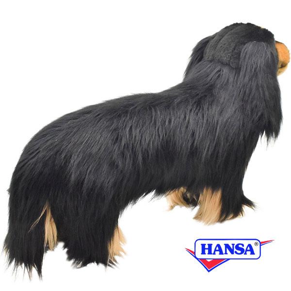 HANSA ハンサ ぬいぐるみ 8511 ミニチュアダックスフンド ロングヘア ブラック 犬 イヌ リアル 動物の画像