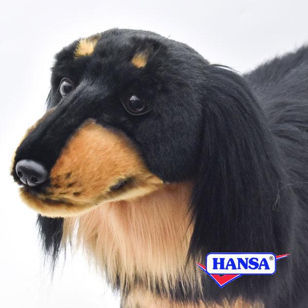 HANSA ハンサ ぬいぐるみ 8511 ミニチュアダックスフンド ロングヘア ブラック 犬 イヌ リアル 動物の画像
