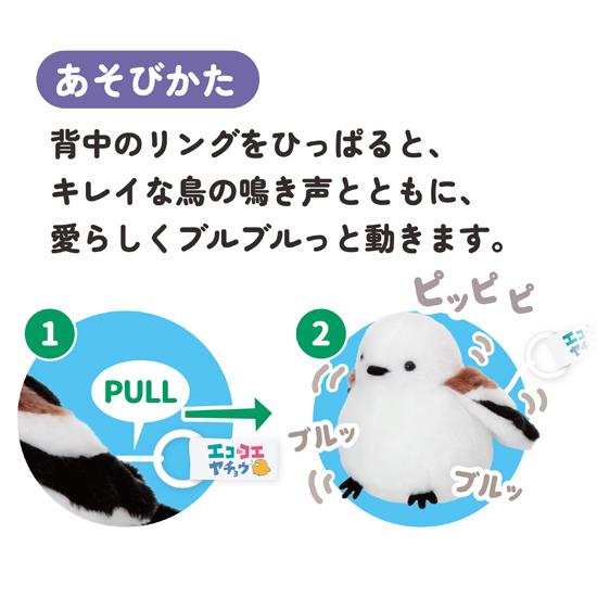 イワヤ エココエヤチョウ シマエナガ 野鳥 鳴き声 動くぬいぐるみ