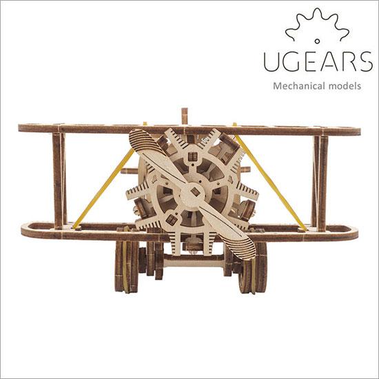 ポイント10倍 期間限定 Ugears ユーギアーズ 木製組立立体パズル ミニ複葉機 プロペラ機 ウッドパズル 3D 工作キット｜soprano｜02