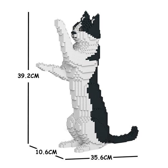 安価 JEKCA ジェッカブロック 白黒猫 17S-M01 ネコ Sculptor 立体パズル 組立パズル ブロック