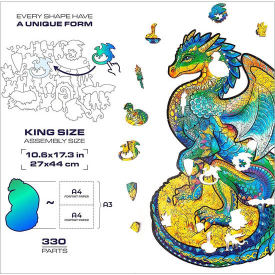 UNIDRAGON ユニドラゴン 木製パズル 守護竜 キングサイズ 27×44cm 330 