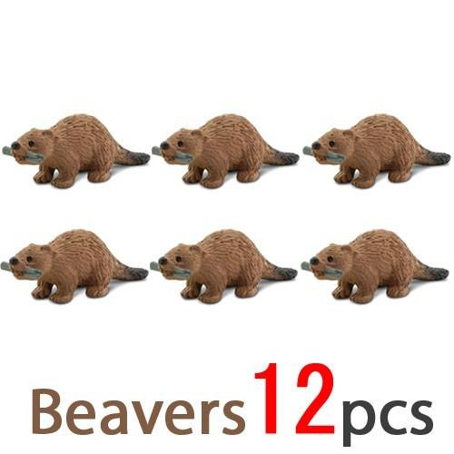 435円 ご予約品 サファリ社ミニフィギュア ビーバー 12個セット