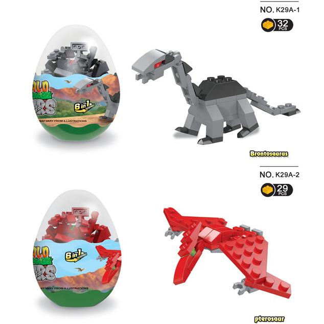 ブロックエッグ BlockEgg 恐竜ブロック 6個セット 3Dパズル 立体