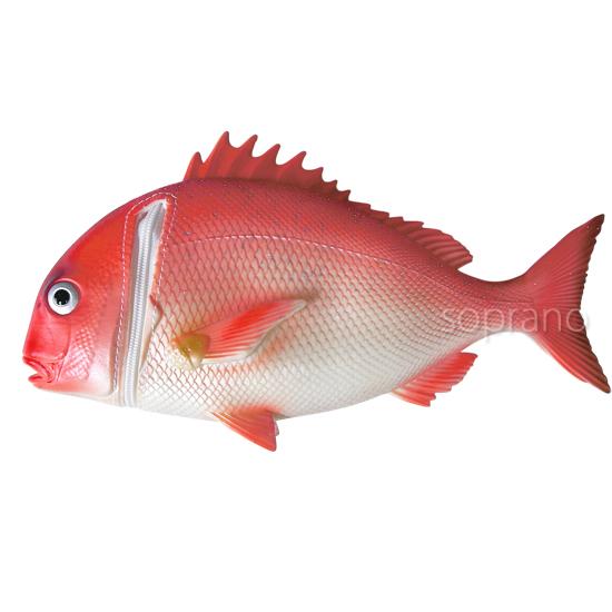 鯛ペンケース アカダイ 赤鯛 真鯛 ミニポーチ 魚ポーチ : ソプラノ