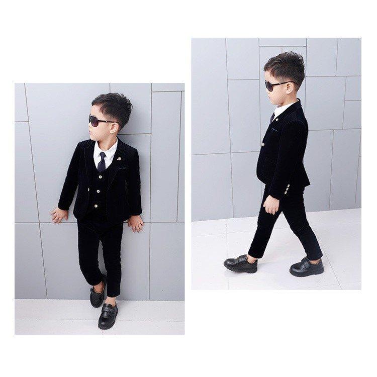 子供服 入学式 スーツ 男の子 キッズ 4点セット ズボン ベスト シャツ ネクタイ付き 無地 フォーマル スーツ Sagaretxe Net
