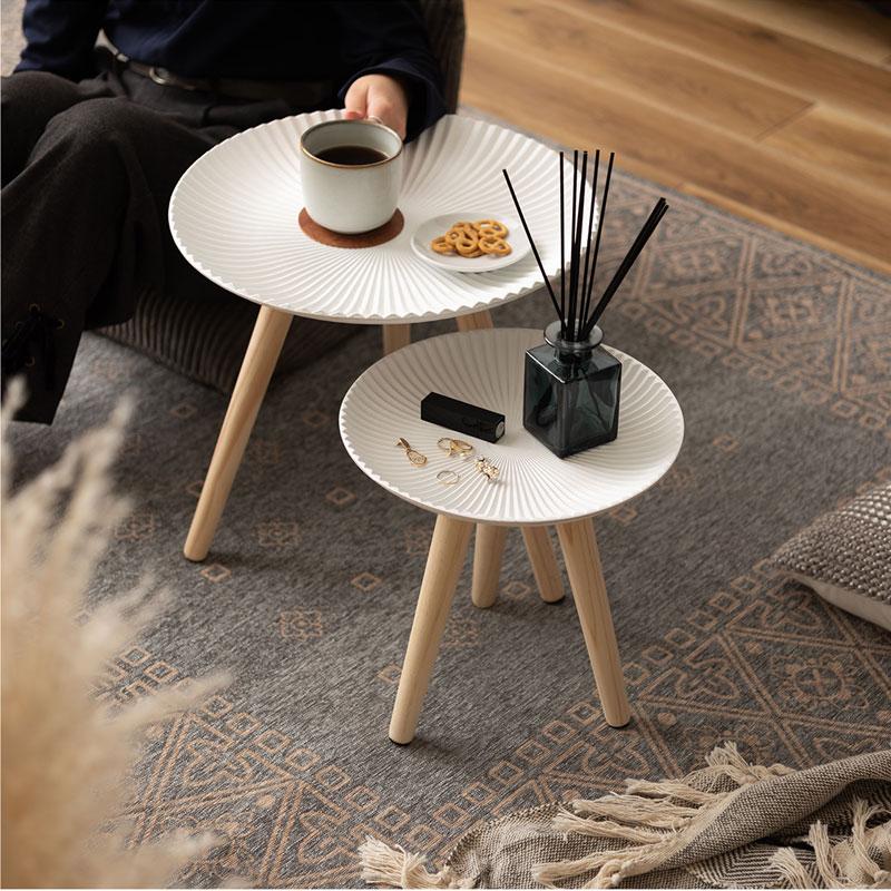 サイドテーブル トレーテーブル ナイトテーブル ホワイト 北欧