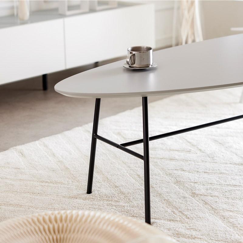 センターテーブル リビングテーブル ローテーブル 130cm 楕円 メラミン