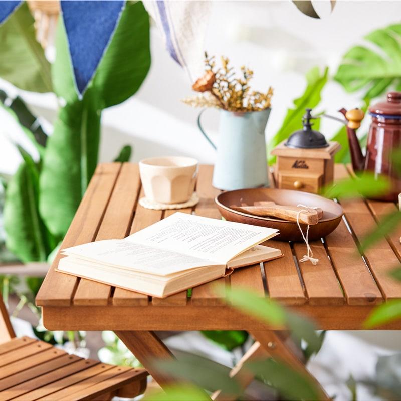 折りたたみテーブル 単品 90cm ガーデンテーブル バルコニー テラス