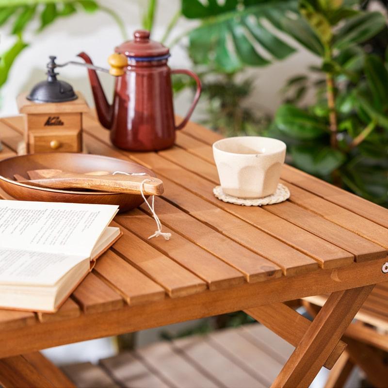 折りたたみテーブル 単品 90cm ガーデンテーブル バルコニー テラス