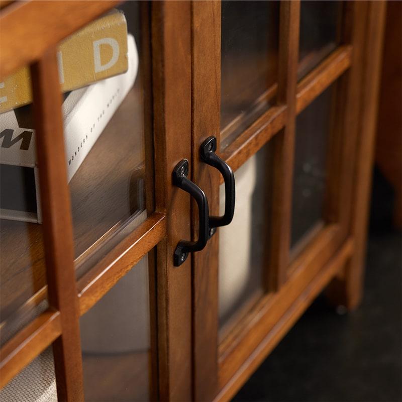 キャビネット 80 完成品 チェスト 収納 脚付き 無垢 木製 ミンディ