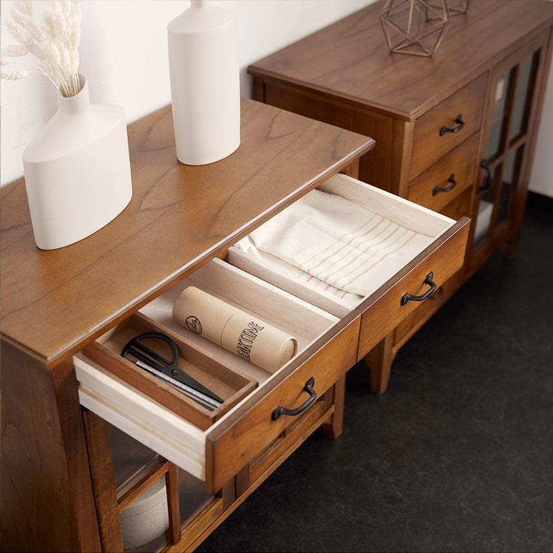 キャビネット 80 完成品 チェスト 収納 脚付き 無垢 木製 ミンディ