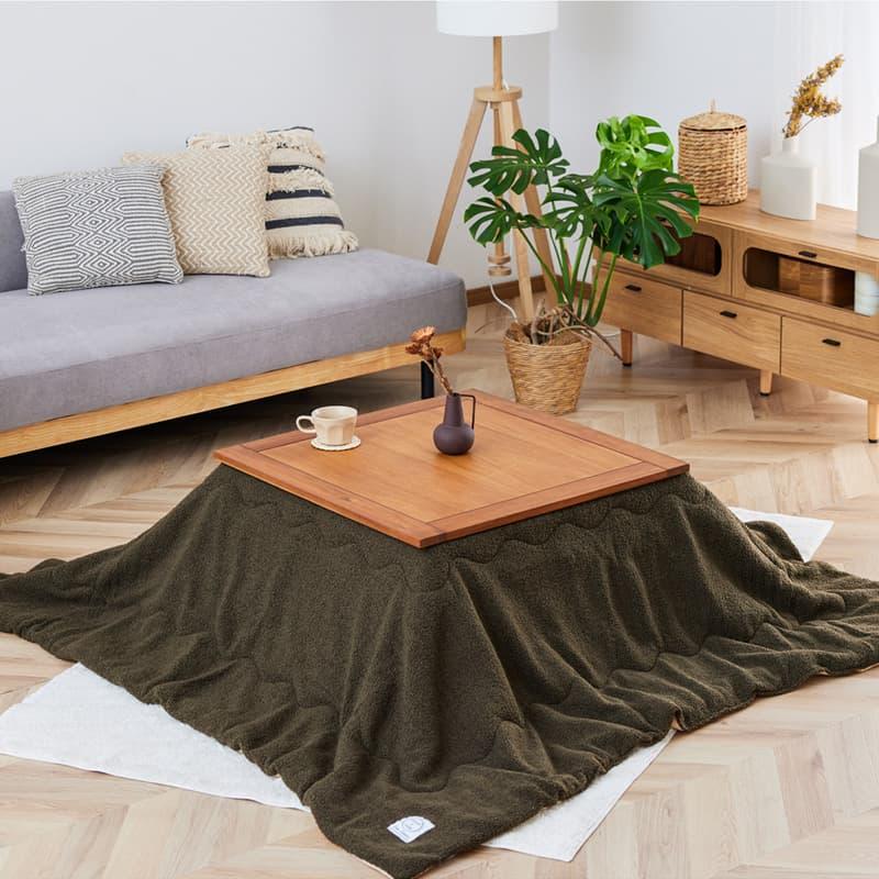 こたつ　コタツ　テーブル アカシア無垢材　石英菅ヒーター　ビーンズ型 こたつテーブル 正方形 おしゃれ 【選べる特典付】 テーブル コタツ 60