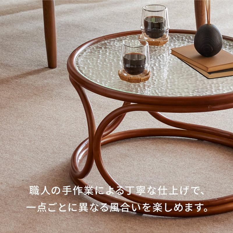 美品 ラタン ガラステーブル 円形 サイドテーブル ナチュラル リゾート家具 美品 ラタン ガラステーブル 円形 サイドテーブル ナチュラル リゾート