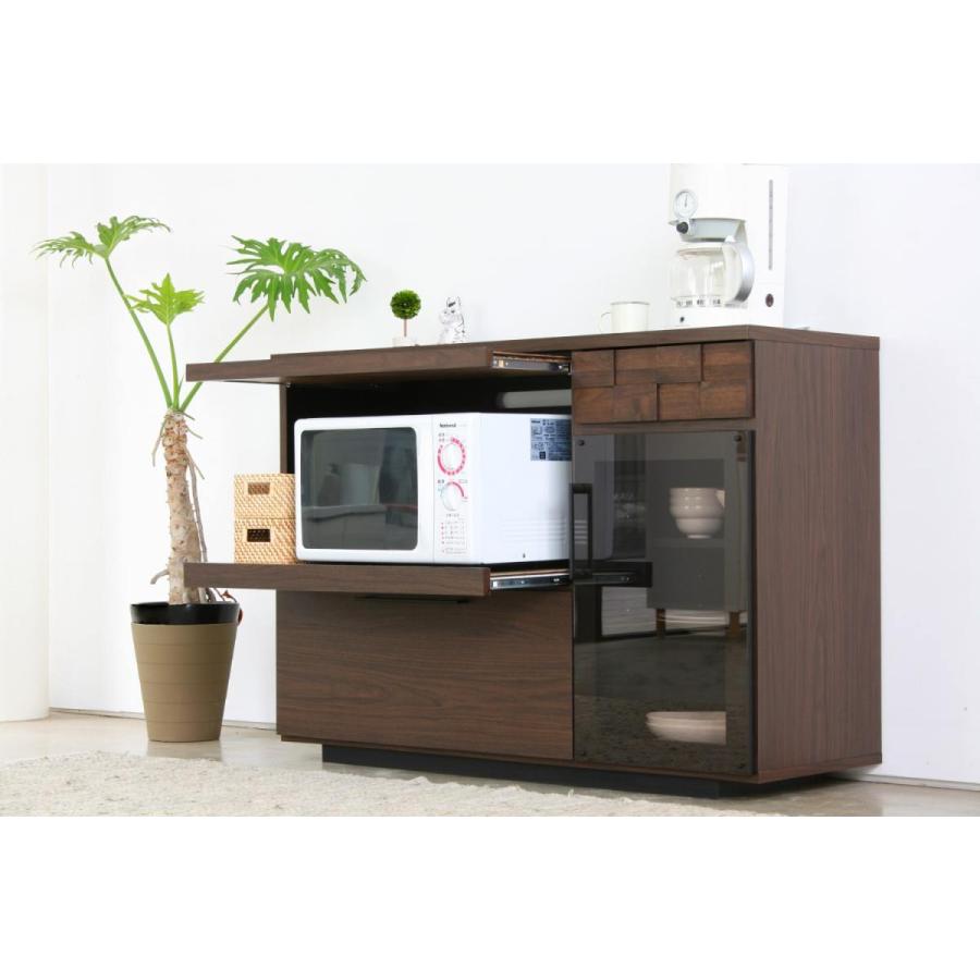 キッチンカウンター 120cm 完成品 食器棚 レンジ台付 キッチン収納