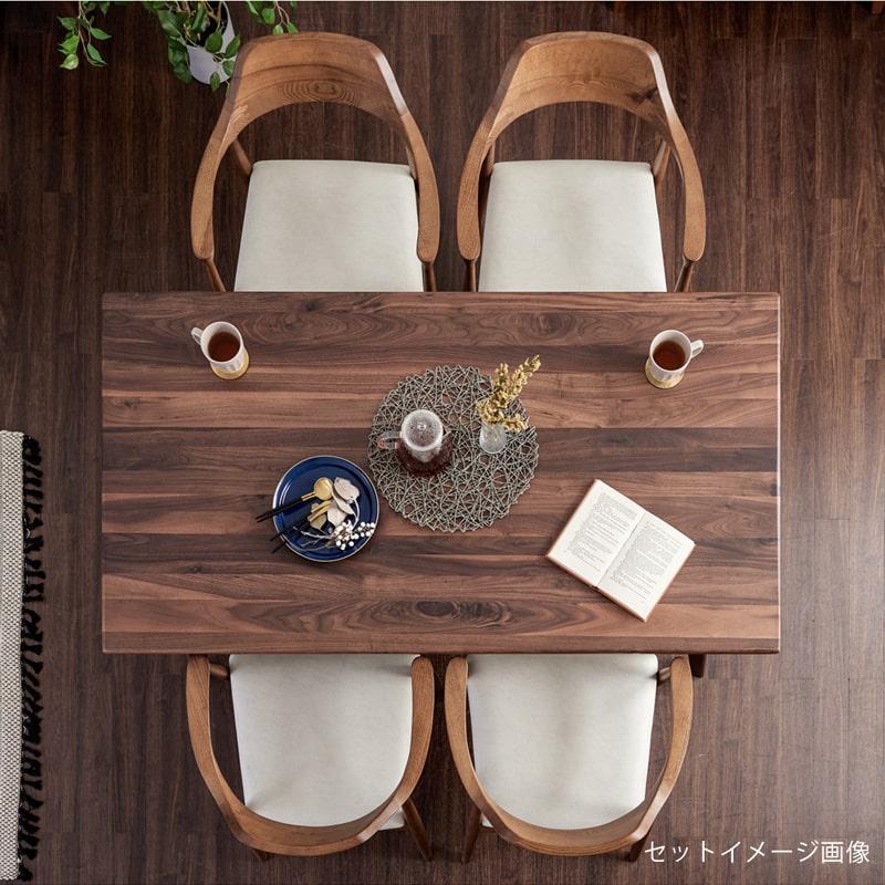 ダイニングテーブル 150cm 単品 4人掛け 5人 食卓テーブル 天然木 無垢 ウォールナット 木製 黒脚 北欧 モダン おしゃれ シンプル カインドAの画像