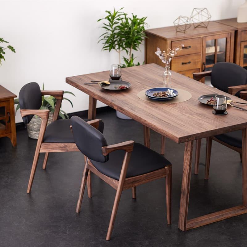 【引取限定】ダイニングテーブルチェア4脚セット　ダークブラウン Living＆Journey（リビングアンドジャーニー） ダイニングセット 150cm