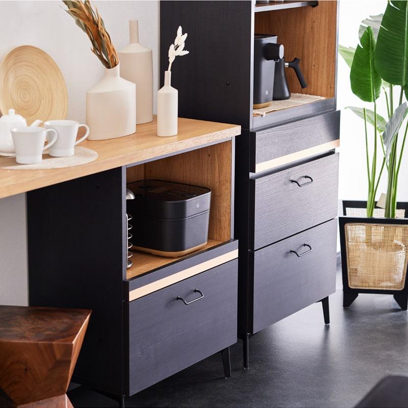 大川家具　キッチンカウンター　キッチンボード　レンジ台　キャビネット Living＆Journey（リビングアンドジャーニー） キッチンカウンター