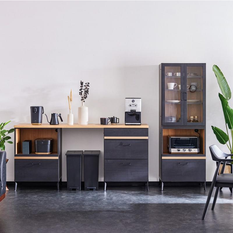 日本製 スライドトレー付きキッチンカウンター 120cm 大川家具 Amazon｜タンスのゲン キッチンカウンター 幅120cm 国産 大川