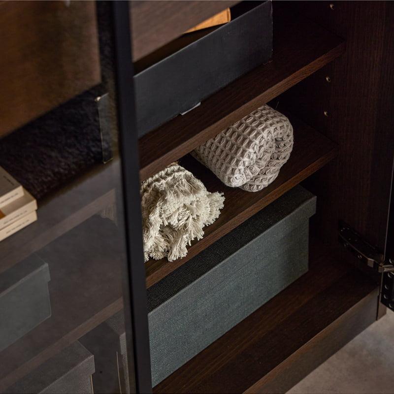 ≪組立・設置配送付き≫ ガラスキャビネット ガラス収納 幅90 高さ120