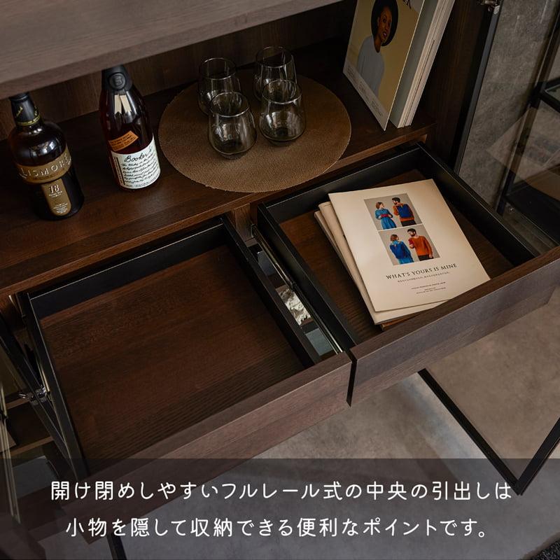 ≪組立・設置配送付き≫ ガラスキャビネット ガラス収納 幅90 高さ120