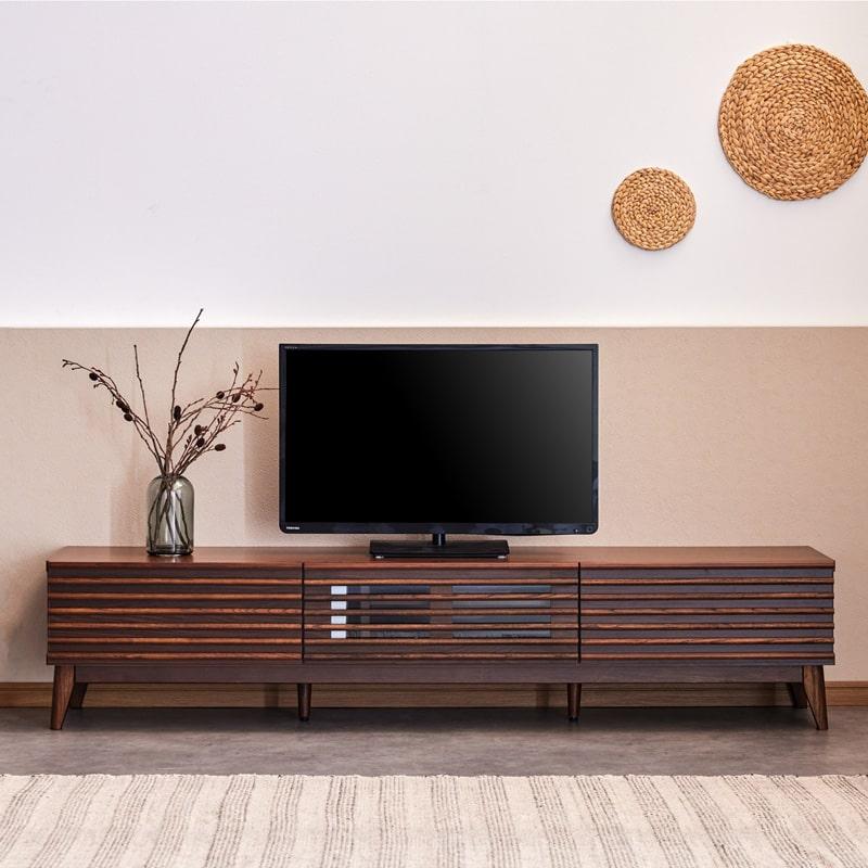 テレビボード　リビングテーブル　ナチュラルウッド　脚付き テレビボード 175cm テレビ台 ローボード リビング収納 脚付き 天然木